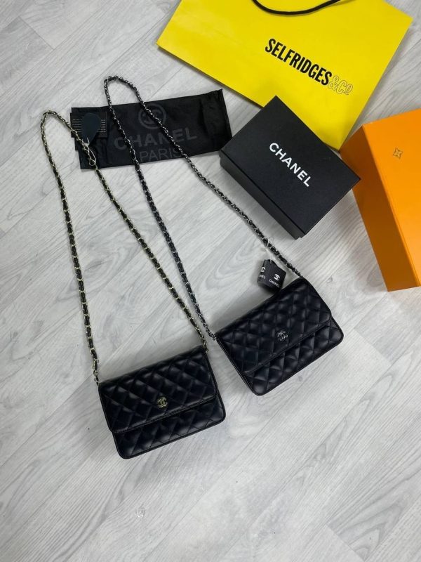 Chanel Grained Calfskin Mini Flap Bag Premium A+ Replica with Gold & Silver Chain Strap