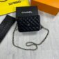 Chanel Grained Calfskin Mini Flap Bag Premium A+ Replica with Gold Chain Strap