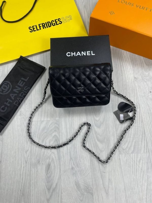 Chanel Grained Calfskin Mini Flap Bag Premium A+ Replica with Silver Chain Strap Chanel Grained Calfskin Mini Flap Bag Premium A+ Replica with Silver Chain Strap