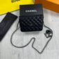 Chanel Grained Calfskin Mini Flap Bag Premium A+ Replica with Silver Chain Strap
