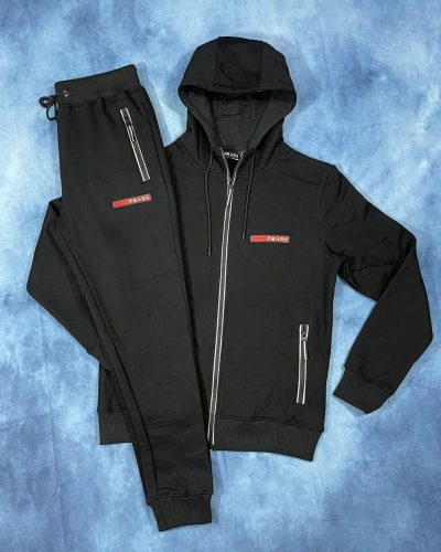 Prada Milano Men Replica Tracksuit in black color