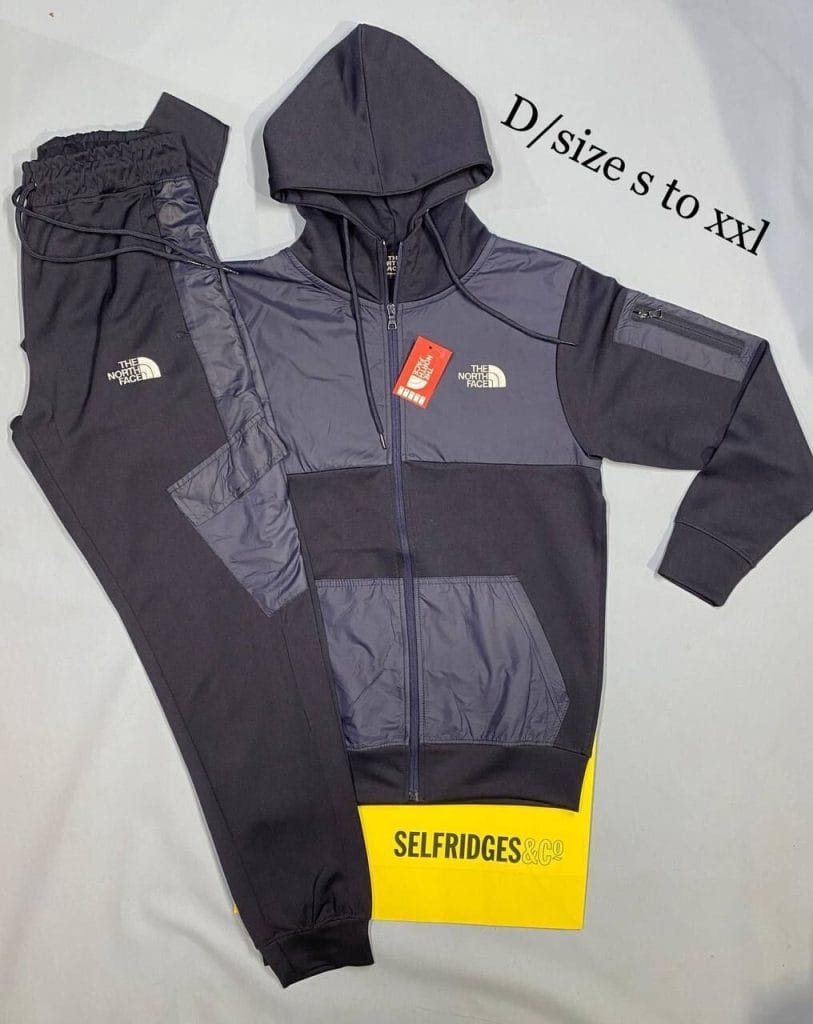 The North Face Tracksuit with Hoodies in grey color
