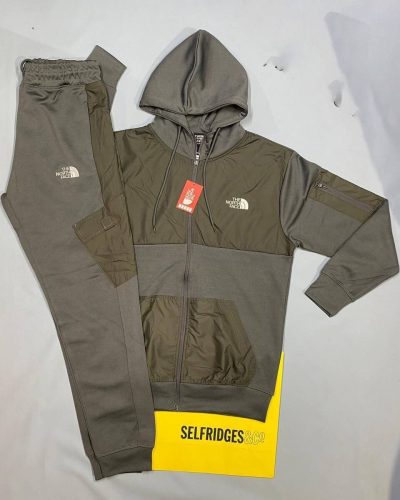 The North Face Tracksuit with Hoodies in green color