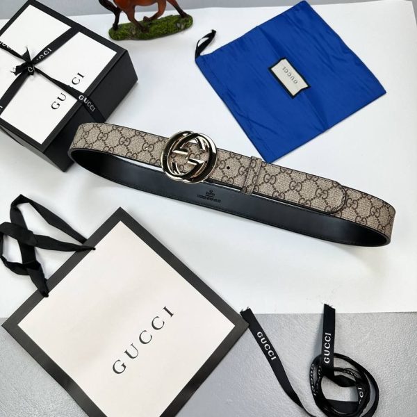 Gucci GG Monogram Canvas Belt In Beige