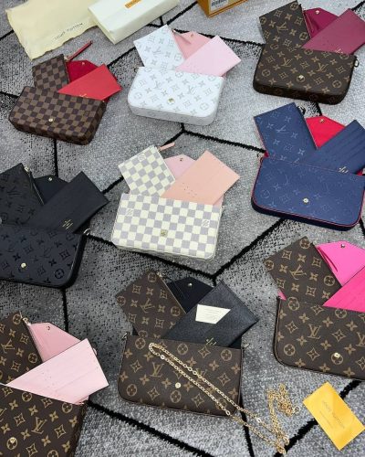 Louis Vuitton Felicie Triple Trio Pochette Bag Women's Chain Strap Crossbody in Multiple Styles