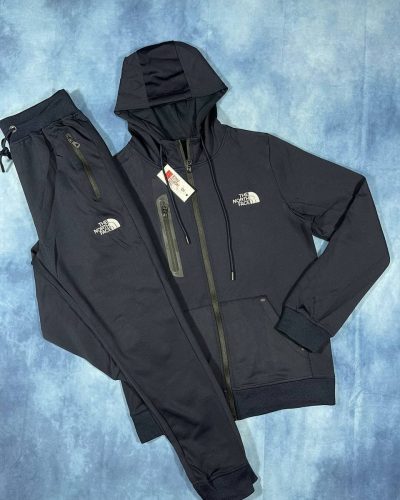 The North Face Zipper Tracksuit with Hoodie in black color