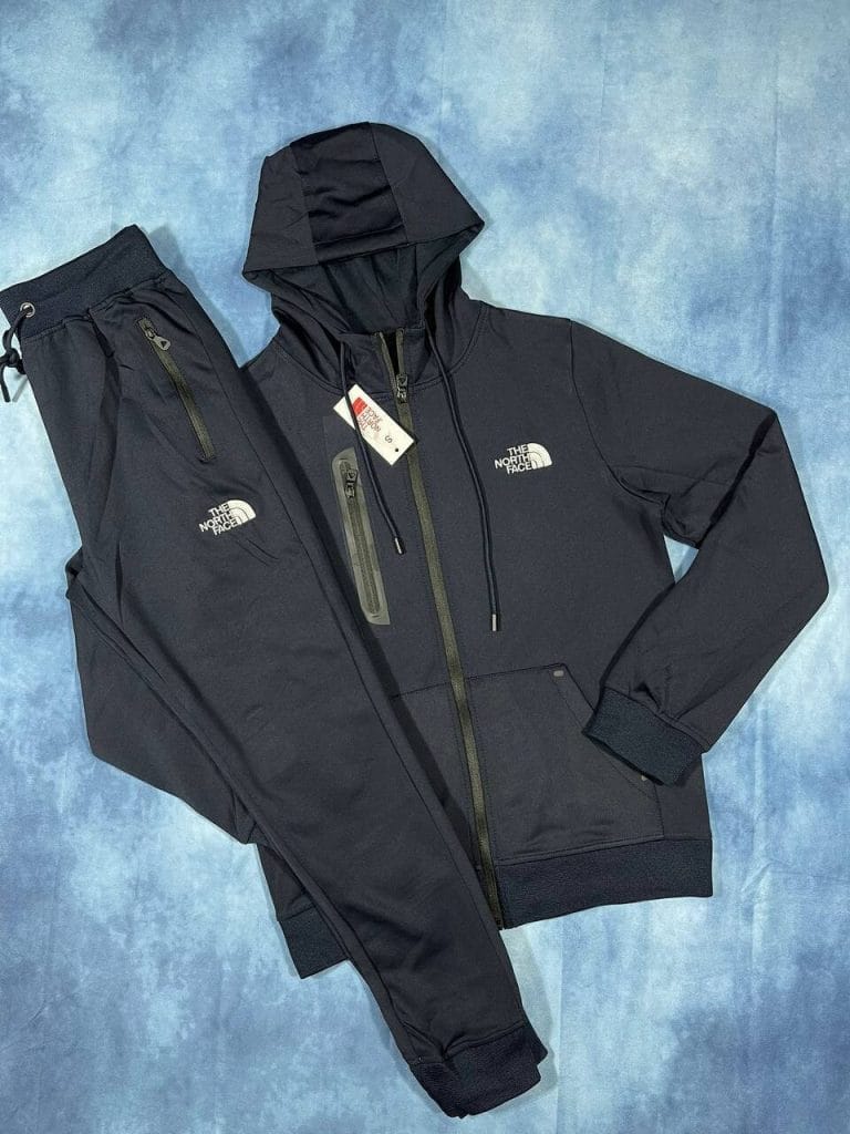 The North Face Zipper Tracksuit with Hoodie in black color