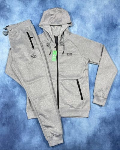 The North Face Zipper Tracksuit with Hoodie in grey color