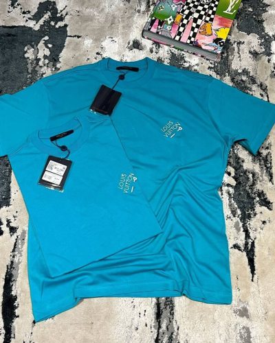 Louis Vuitton Printed Mens Womens T-shirt in blue color