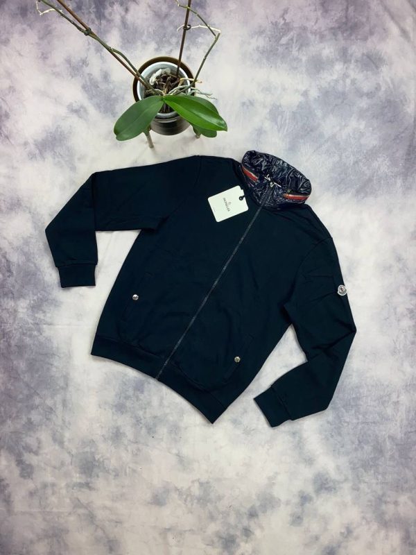 Moncler Men Women Zip Hoodie Jackets in navy blue color Moncler Men Women Zip Hoodie Jackets in navy blue color