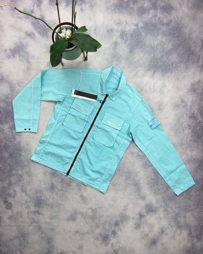 Stone Island Ghost Overshirts turquoise color