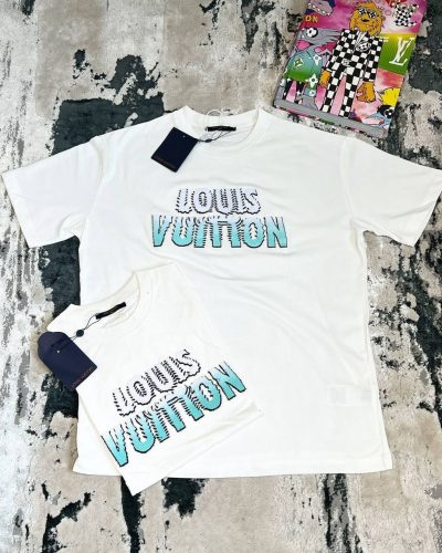 Louis Vuitton Printed Mens Womens T-shirt in White