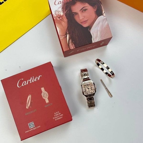Cartier Watch and Bracelet Set golden
