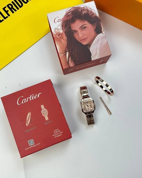 Cartier Watch and Bracelet Set golden