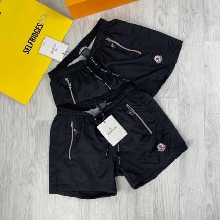 Moncler Replica Men’s Shorts Luxury Designer Logo Printed in black color