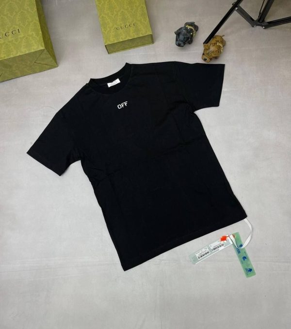 Off-White Men Women Reps Tshirts Clothes in black color Off-White Men Women Reps Tshirts Clothes in black color