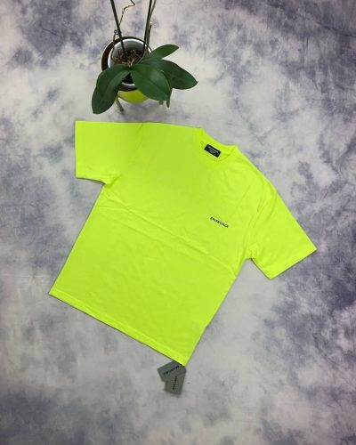 Balenciaga Tshirts Men Women Replica Tshirt Half Sleeves in neon green color