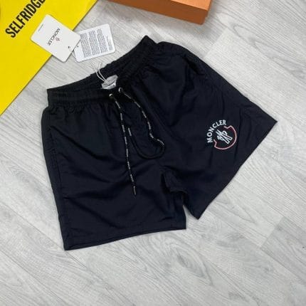 Moncler Replica Men’s Shorts Luxury Designer Logo Printed in black color