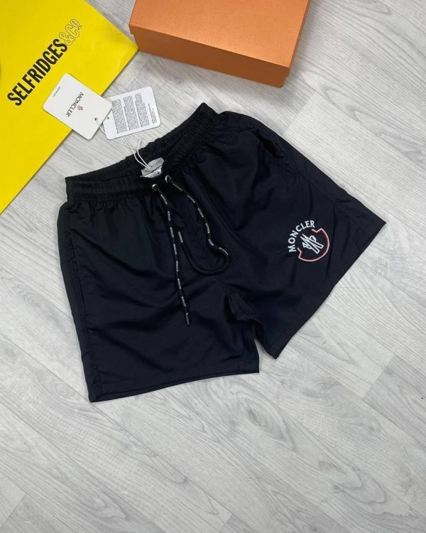 Moncler Replica Men’s Shorts Luxury Designer Logo Printed in black color