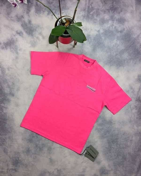 Balenciaga Tshirts Men Women Replica Tshirt Half Sleeves in pink color
