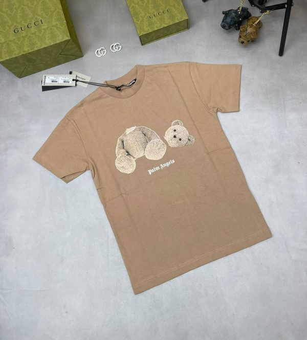 Palm Angels Teddy Bear Men’s Tshirts in beige color Palm Angels Teddy Bear Men’s Tshirts in beige color