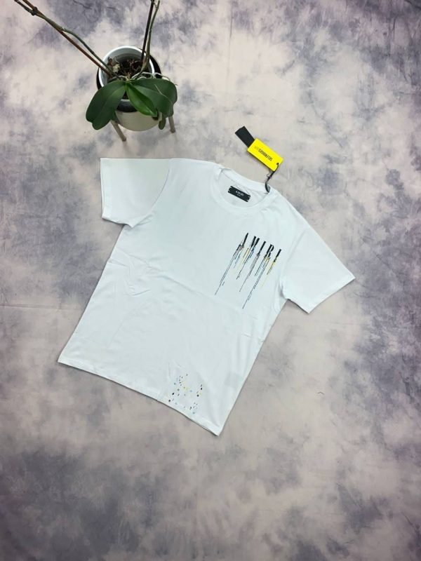 Amiri Men’s Women’s Replica Paint Drip Top T-shirt Amiri Men’s Women’s Replica Paint Drip Top T-shirt