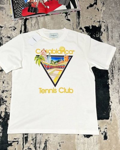 Casablanca Tennis Club Icon Outfit T-Shirts in white color