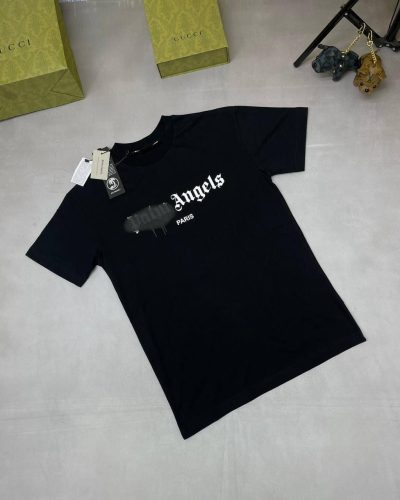 Palm Angels Sprayed Tshirt For Men’s in black with black spray