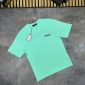 Balenciaga Men Women Replica T-shirts in turquoise color