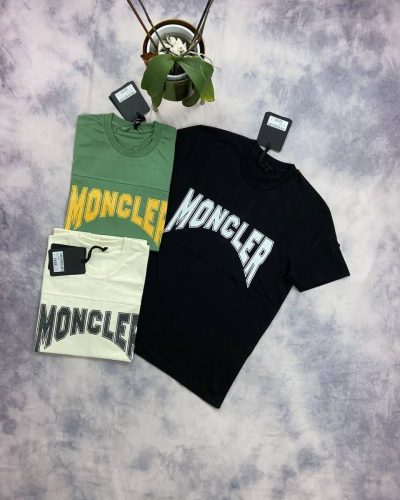 Moncler Men Women T-shirt Arch Logo in black color