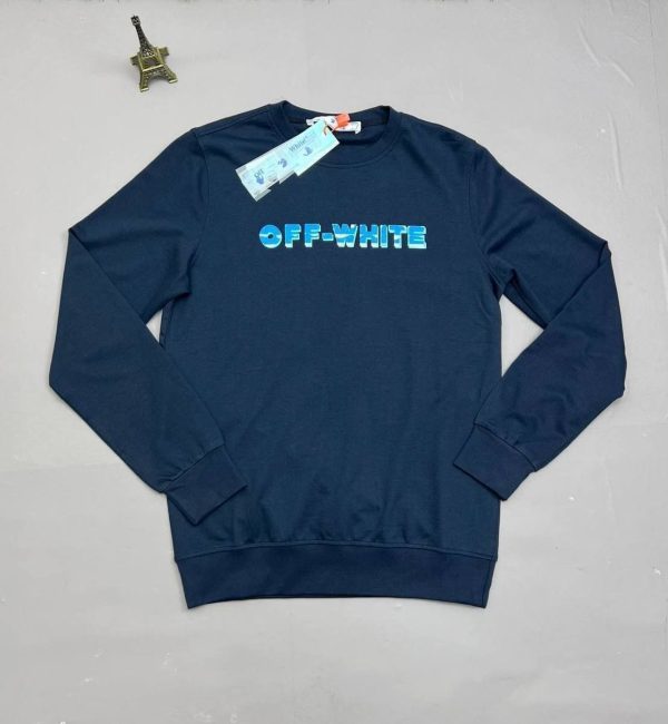 Off-White Men Women Replica Jumpers in navy blue color Off-White Men Women Replica Jumpers in navy blue color