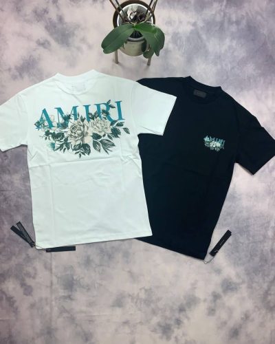Amiri Men's Women's Cotton Replica T-shirts in black color