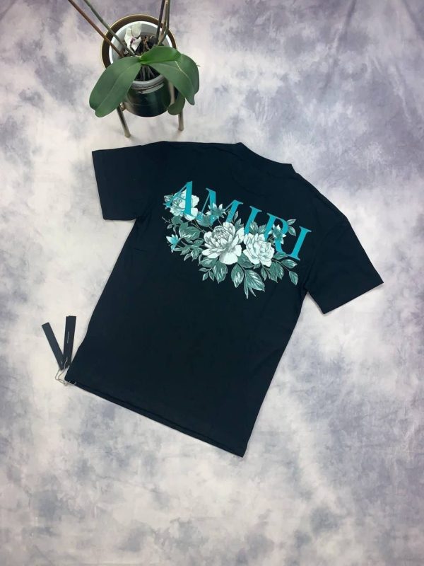Amiri Men's Women's Cotton Replica T-shirts in black color Amiri Men's Women's Cotton Replica T-shirts in black color