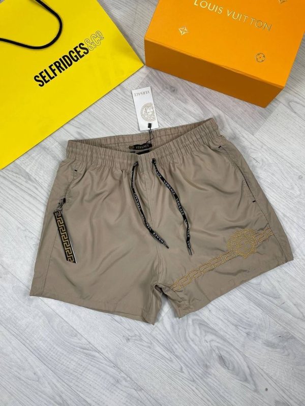 Versace Logo Printed Clone Quality Shorts in brown color Versace Logo Printed Clone Quality Shorts in brown color