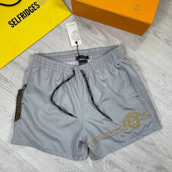 Versace Logo Printed Clone Quality Shorts in grey color