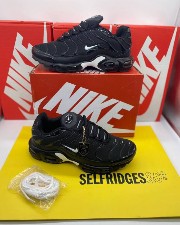 Nike Air Max Plus TN Jet Black White Mesh Trainers Sale UK