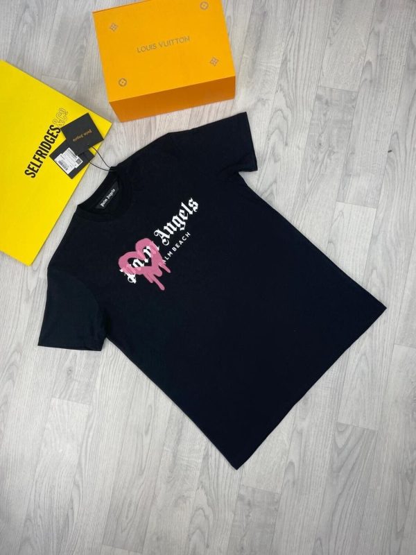 Palm Angles Beach Mens Spray Heart Love Best Design Copy black with pink spray Palm Angles Beach Mens Spray Heart Love Best Design Copy black with pink spray