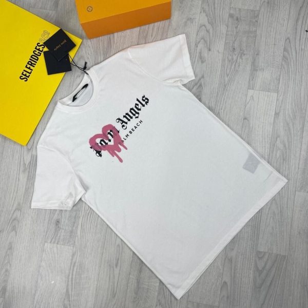 Palm Angles Beach Mens Spray Heart Love Best Design Copy white with pink spray