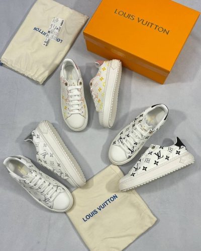 Louis Vuitton Monogram Debossed Time Out Leather Women’s Trainers