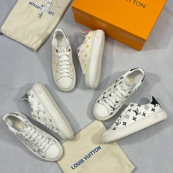 Louis Vuitton Monogram Debossed Time Out Leather Women’s Trainers