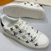 Louis Vuitton Monogram Debossed Time Out Leather Women's white with back logo Trainers