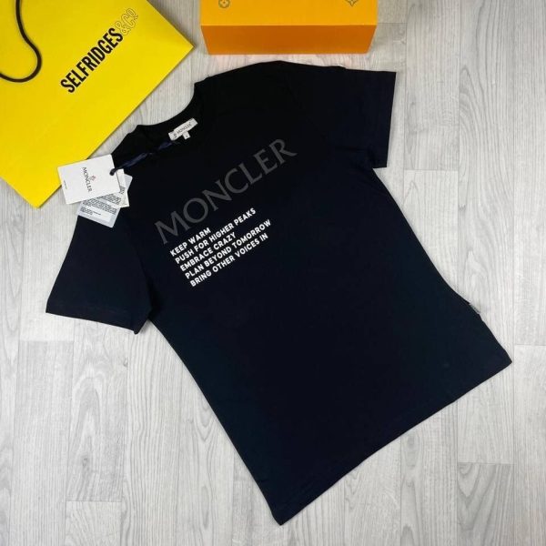 Moncler Men Women Rep T-Shirts Iconic Logo in black color