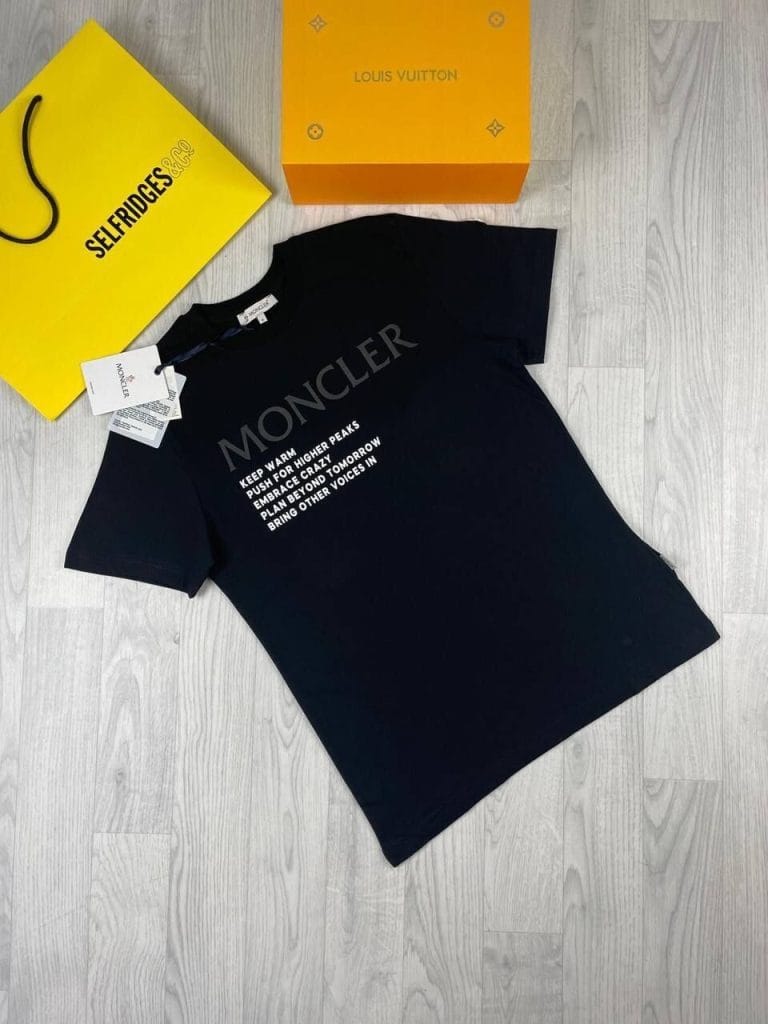 Moncler Men Women Rep T-Shirts Iconic Logo in black color