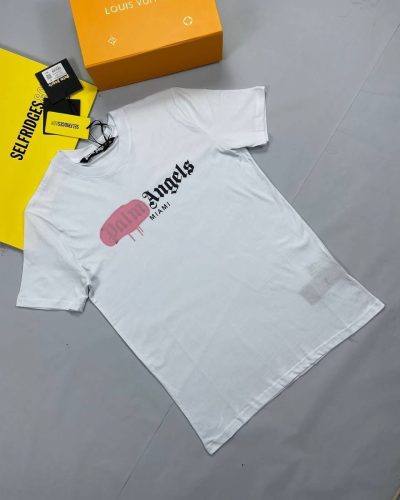 Palm Angels Sprayed Men’s Tshirt Print in white color