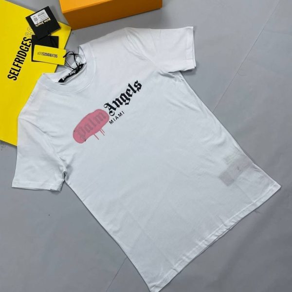 Palm Angels Sprayed Men’s Tshirt Print in white color