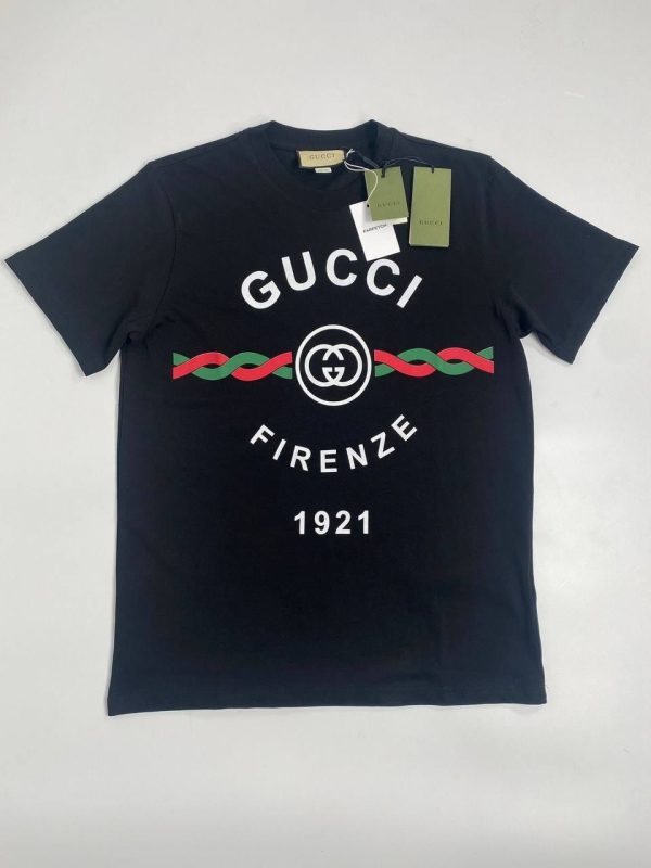 Gucci Firenze Jersey 1921 G Cotton T-Shirt in black color