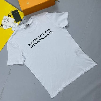 Moncler Men Women Replica T-shirts Iconic Reps Logo in white color