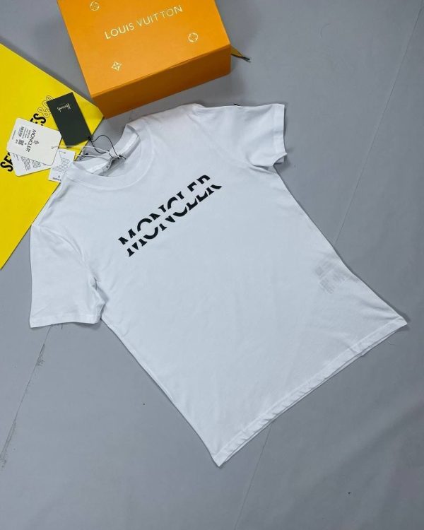 Moncler Men Women Replica T-shirts Iconic Reps Logo in white color