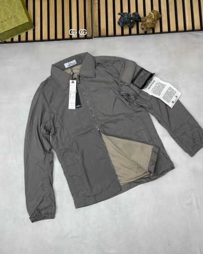 Stone Island Nylone Overshirts in brown color