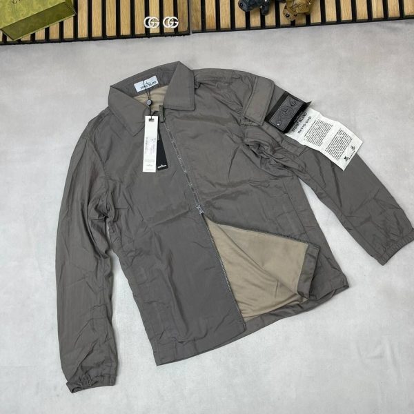 Stone Island Nylone Overshirts in brown color